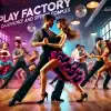DALL·E 2024 11 13 12.07.58 A lively dance studio at Play Factory Dance and Sports Complex showcasing an intense Latin dance class. The dancers are energetically performing salsa 100x100